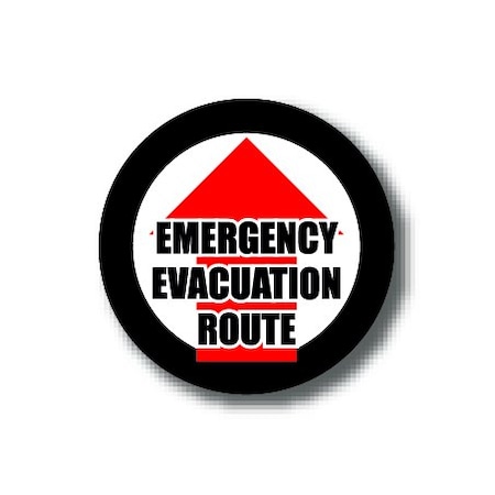 Ergomat 16in CIRCLE SIGNS - EMERGENCY EVACUATION ROUTE DSV-SIGN 256 #3093 -UEN